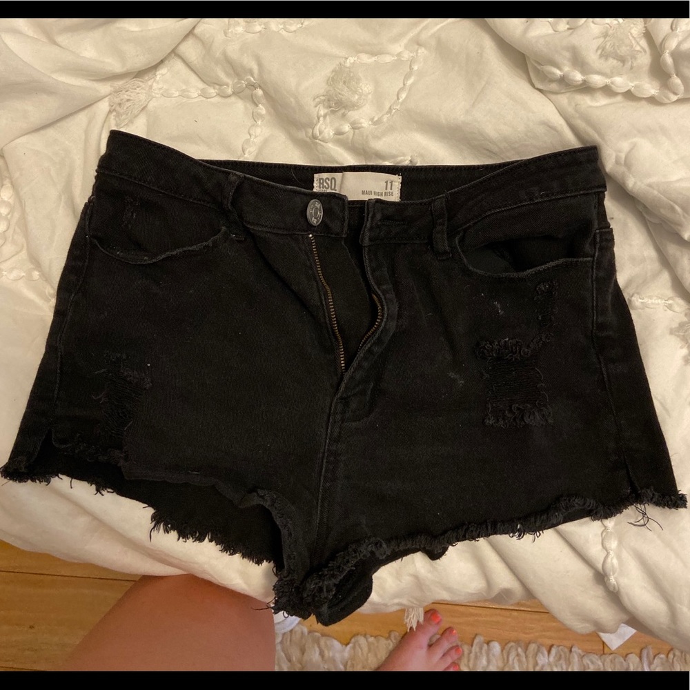 RSQ high waisted black jean shorts from Tilly’s